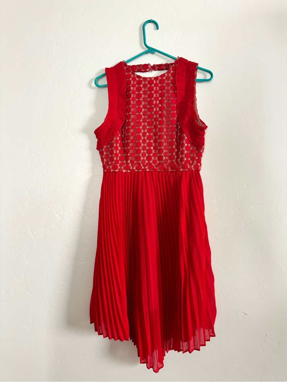 Foxiedox red dress with pleats size medium